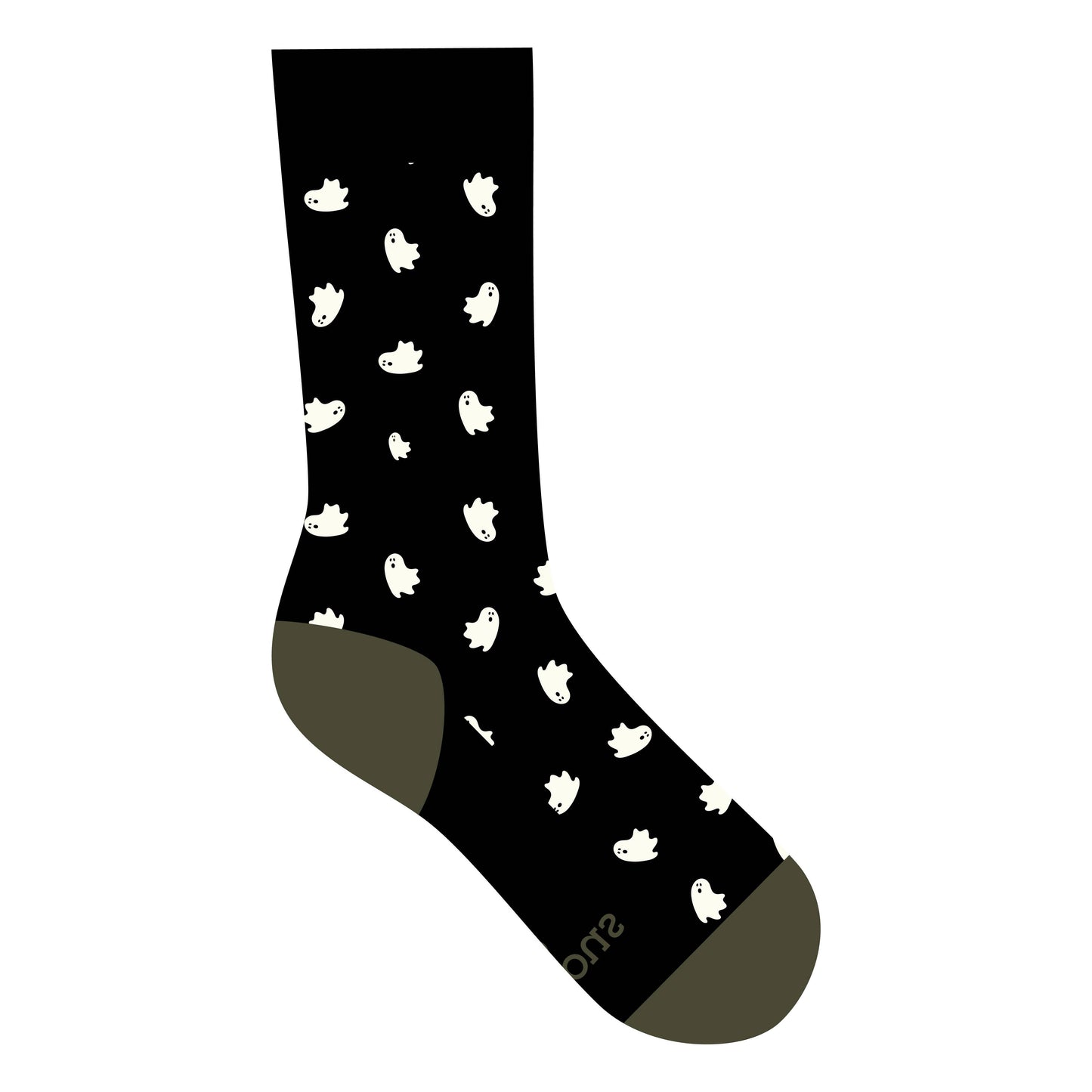 Socks that Support Mental Health (Black Ghosts): Medium