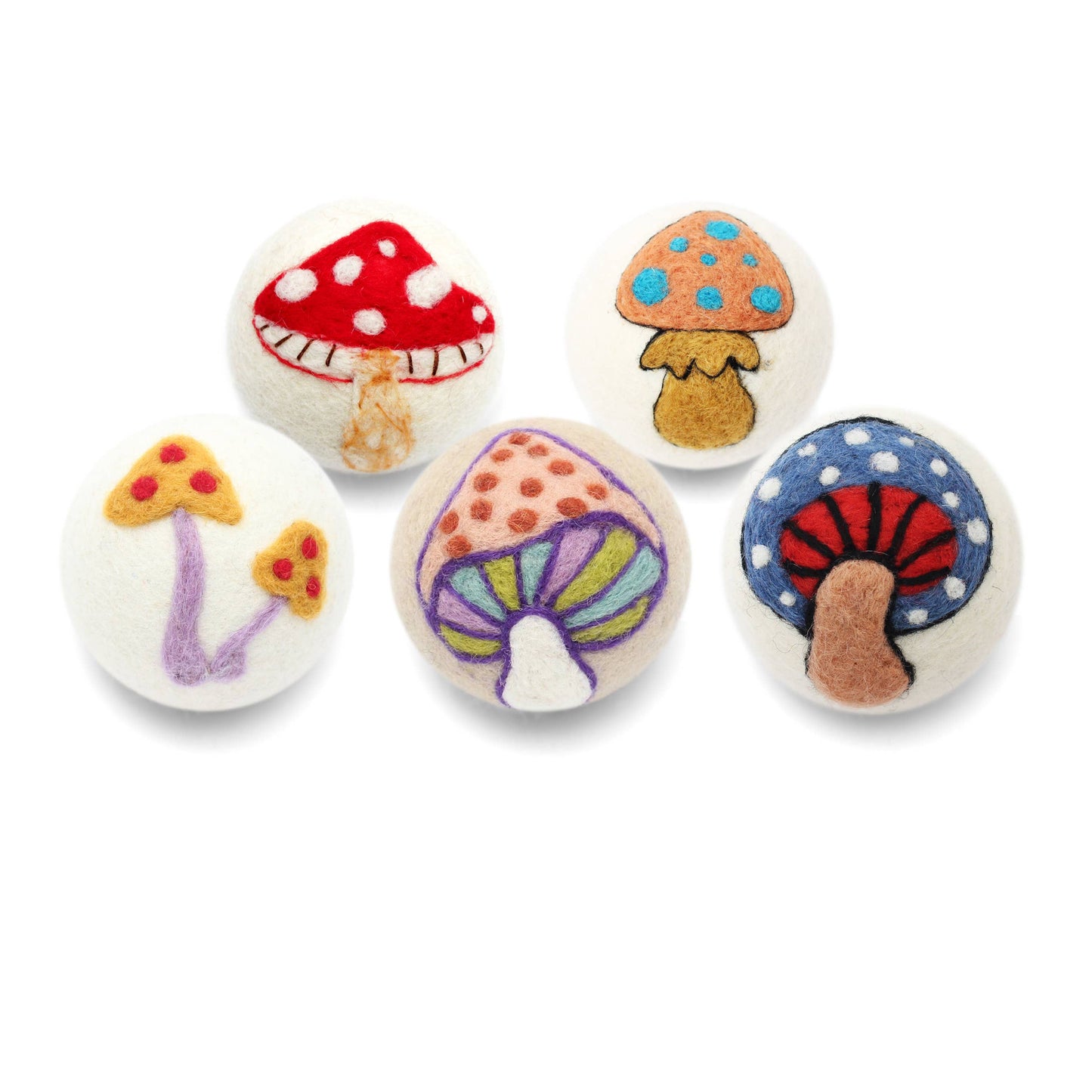Mushrooms: Eco Wool Dryer Balls Fair-Trade: Two Mushrooms