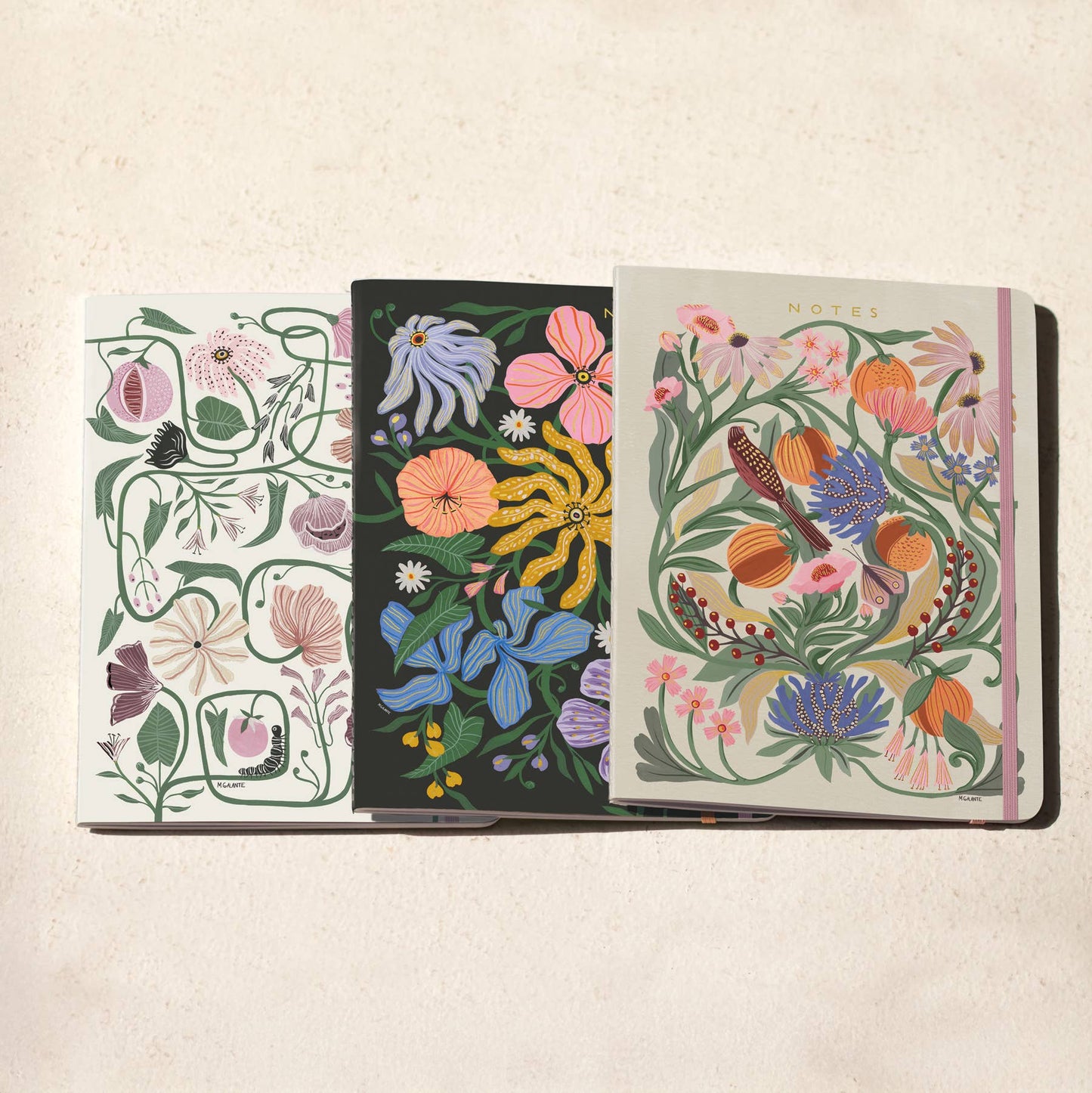 Flora + Fauna Sewn Trio Notebook set