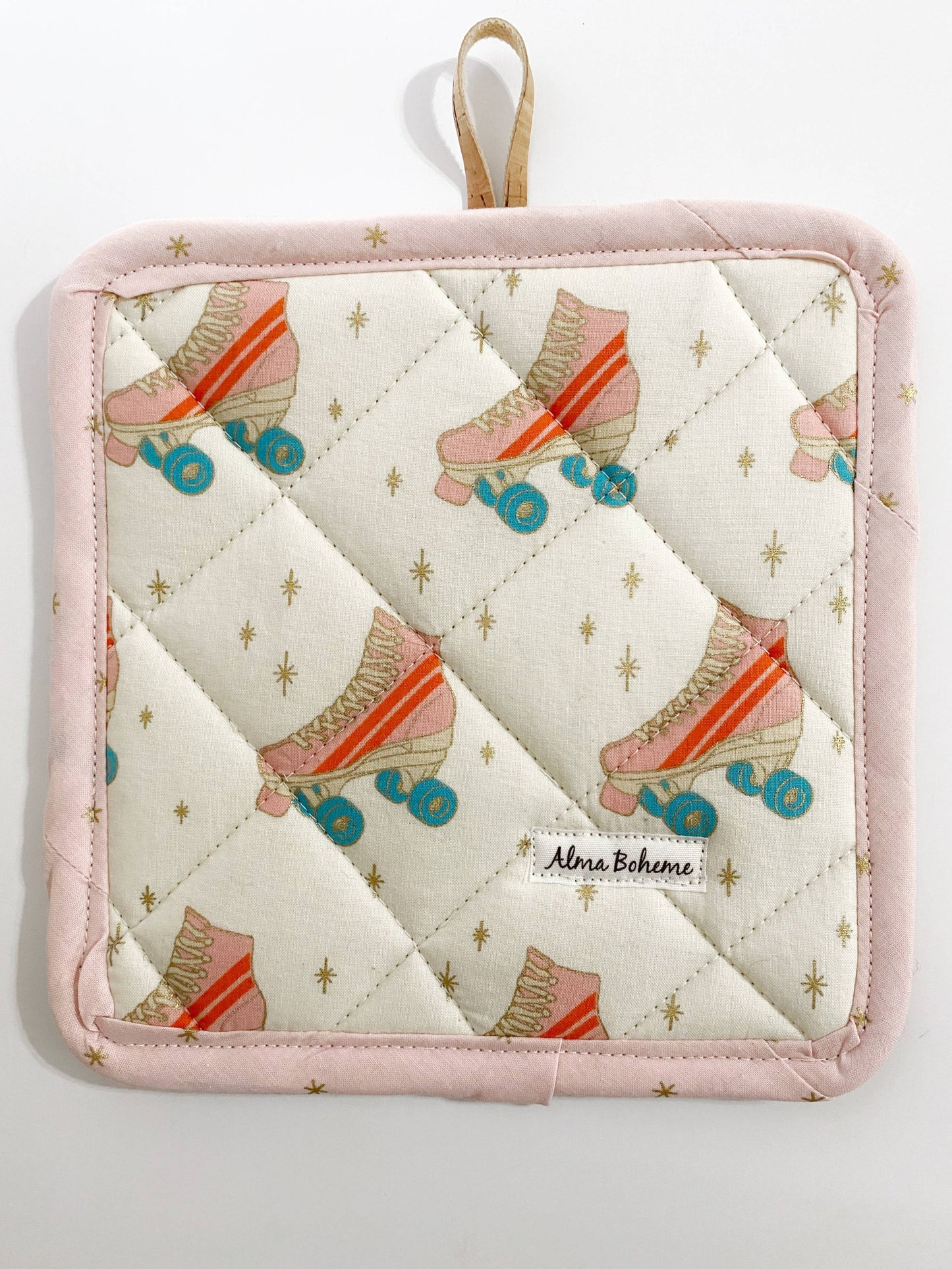 Cork and Cotton Oven Mitt: Retro Skates