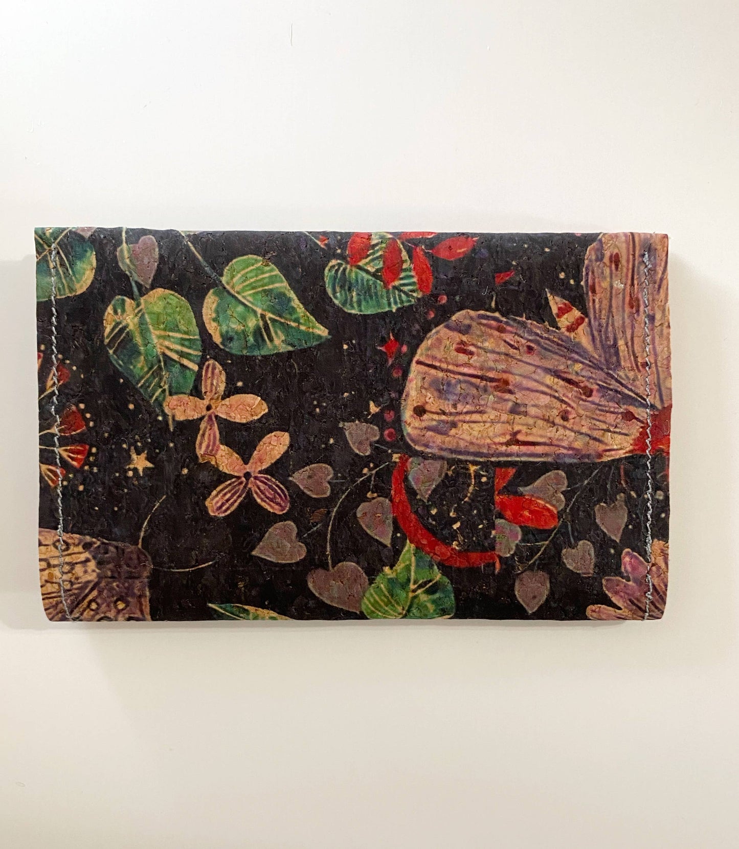 Cork Bifold Wallet / Card Holder - Nature prints: Spring blooms