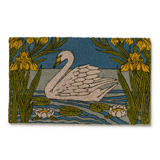 Victoria and Albert Museum Swan and Iris Coir Doormat: 24x36
