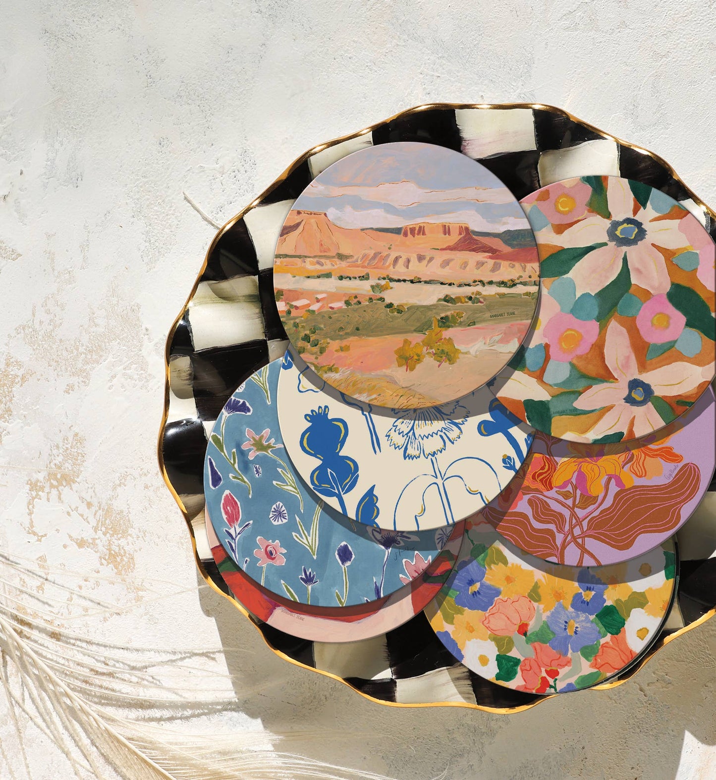 Pinwheel Floral Seedlings Coaster