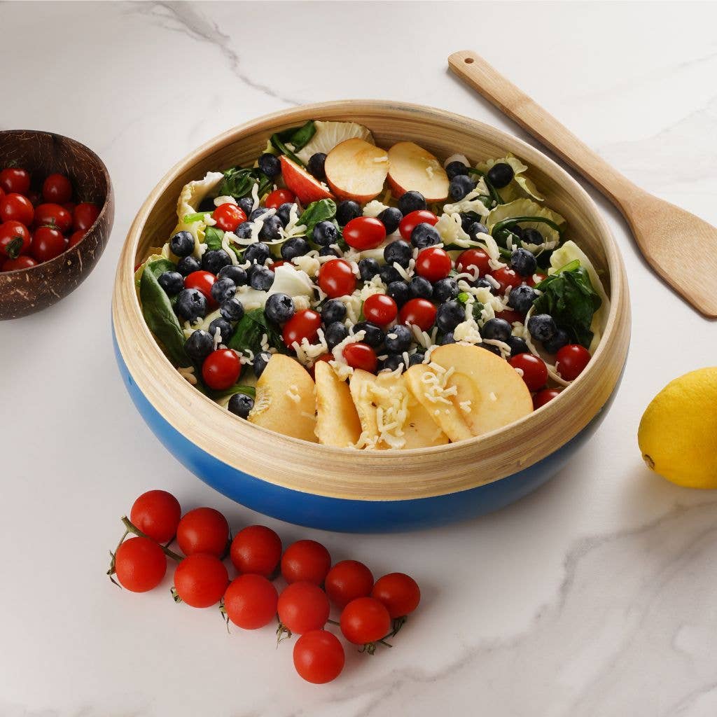 Bamboo Fruit Bowl - Extra Large Centerpiece Bowl