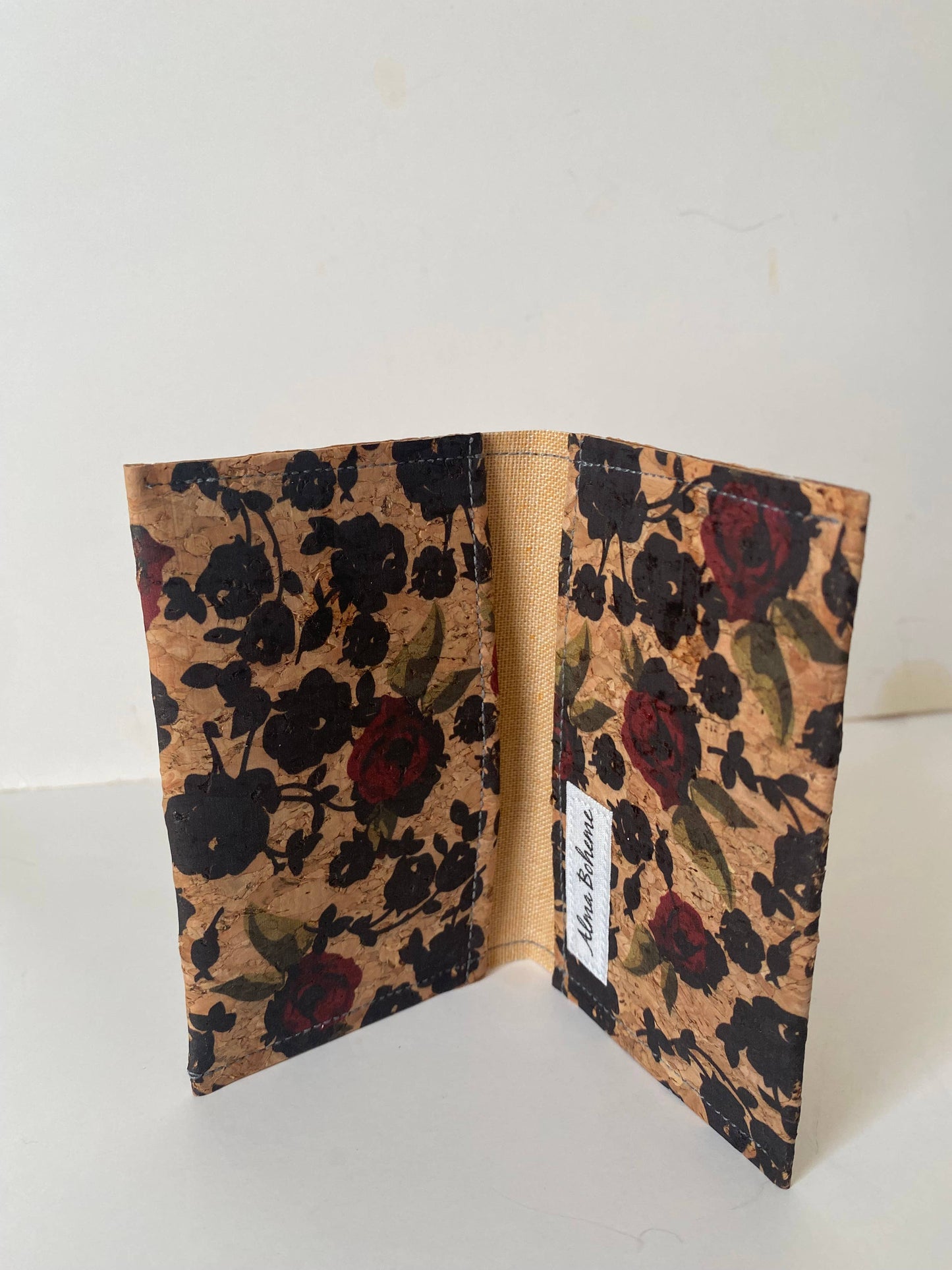 Cork Bifold Wallet / Card Holder - Nature prints: Orchids