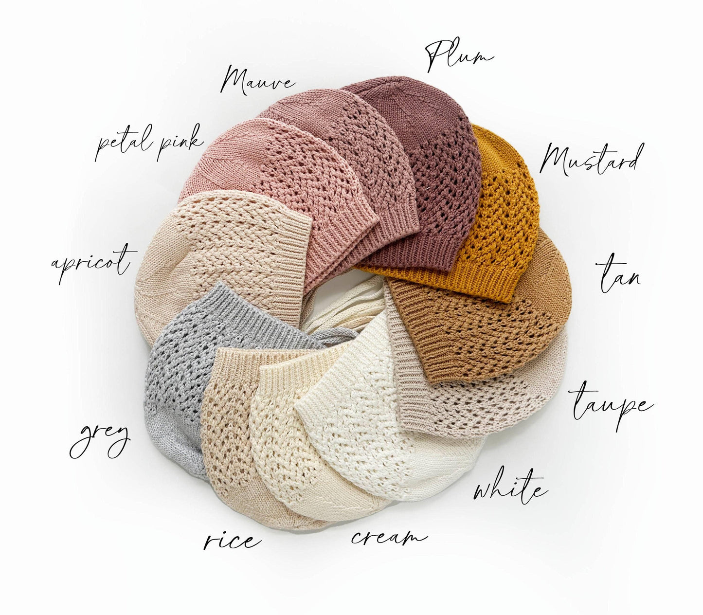 3-6m Baby Knit Bonnet Cotton Gender Neutral Hat | Jordan: Cream