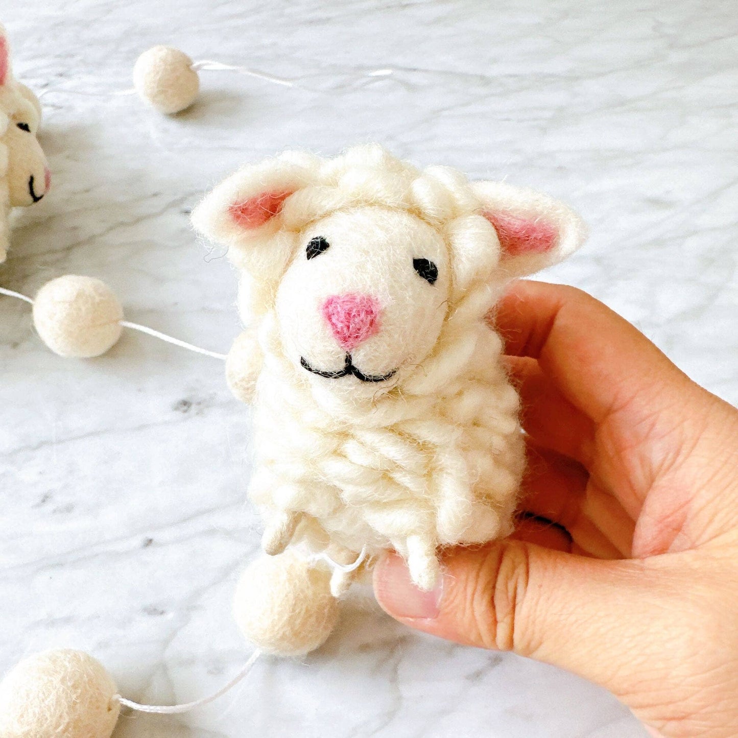 Felt Garland - Fluffy Sheep