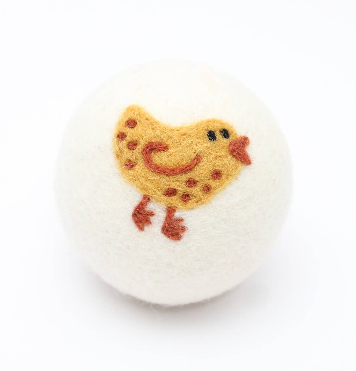 Birds: Eco Wool Dryer Balls Fair Trade: White Bird (Blue Ball)