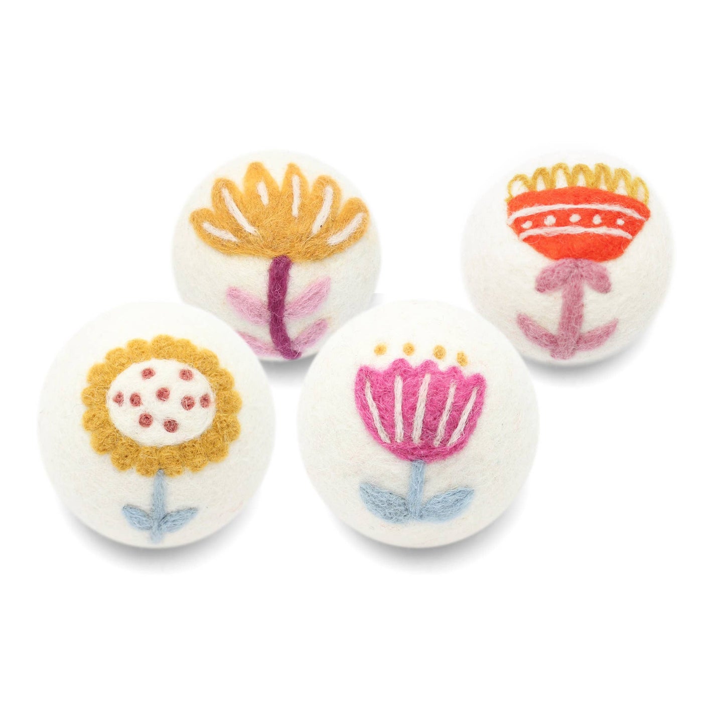 Fair Trade Yellow Flower Eco Wool Dryer Ball