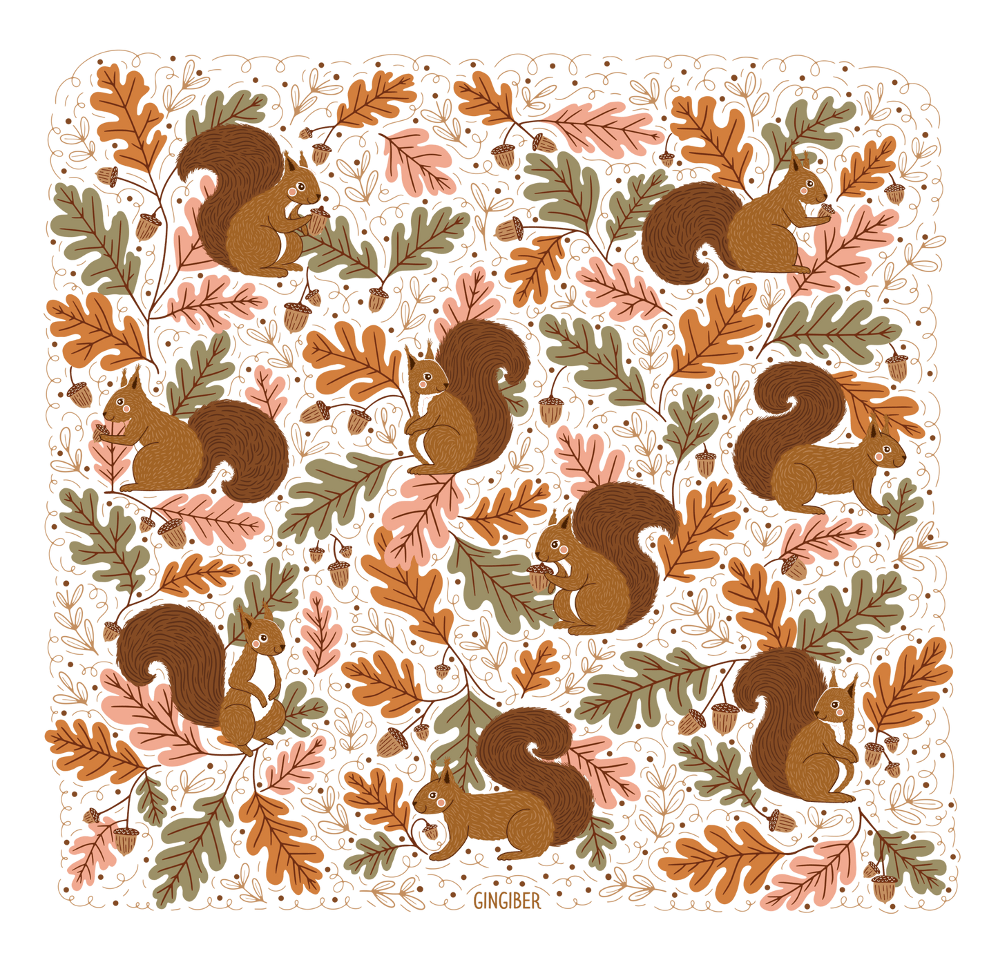 Squirrel Tea Towel