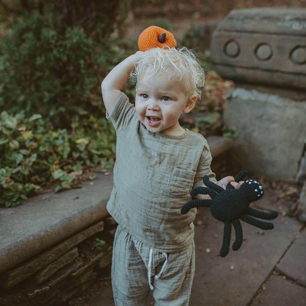 Handmade Orange Pumpkin Rattle โ A Fall Favorite!
