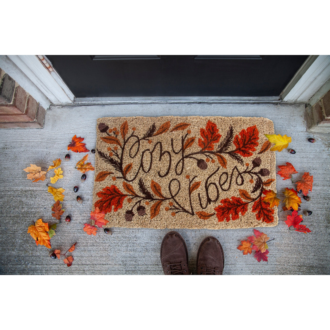 Cozy Vibes Handwoven Coconut Fiber Doormat