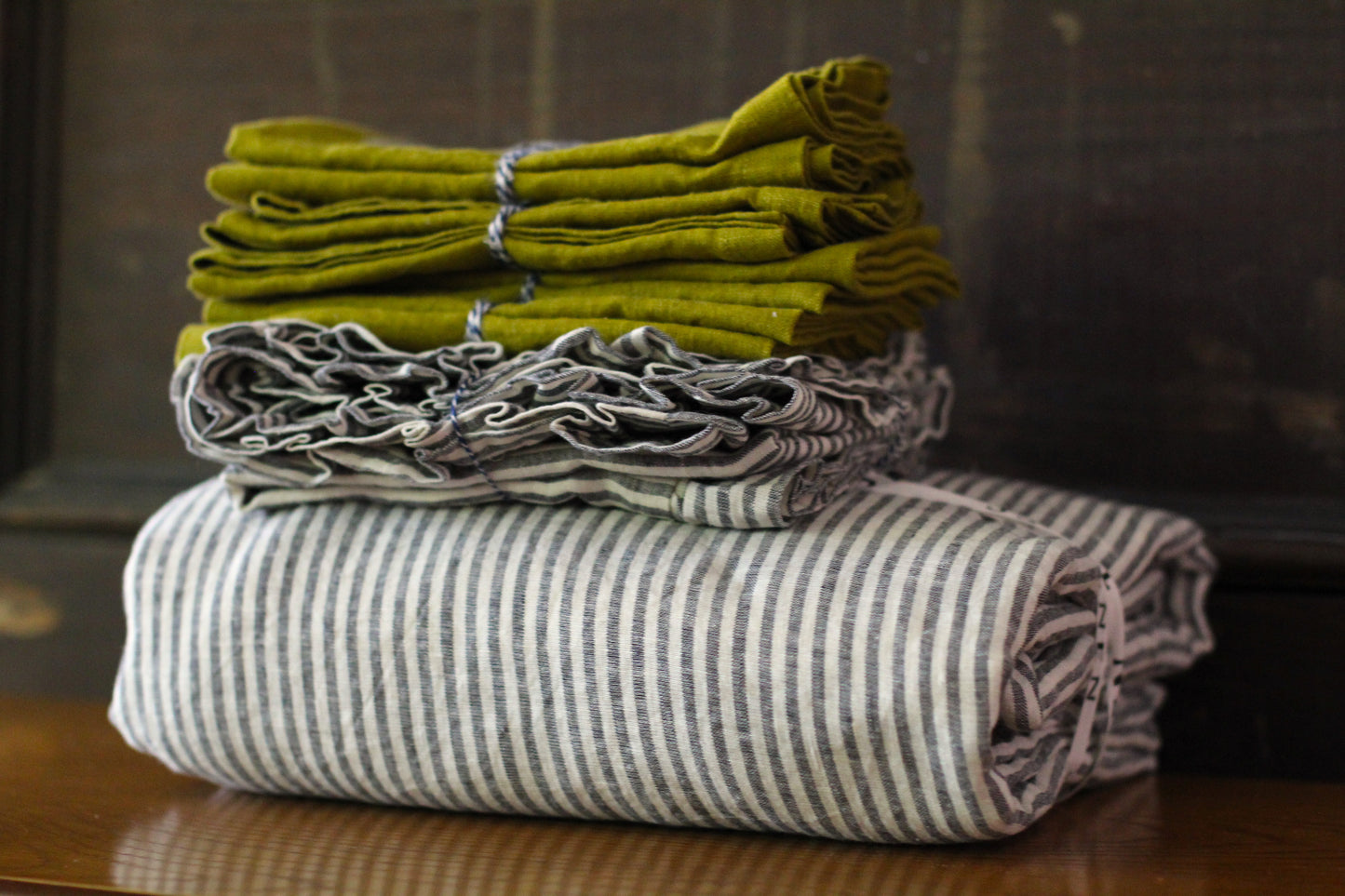 Moss Green Linen Napkins - Linen Tales - Set of 2