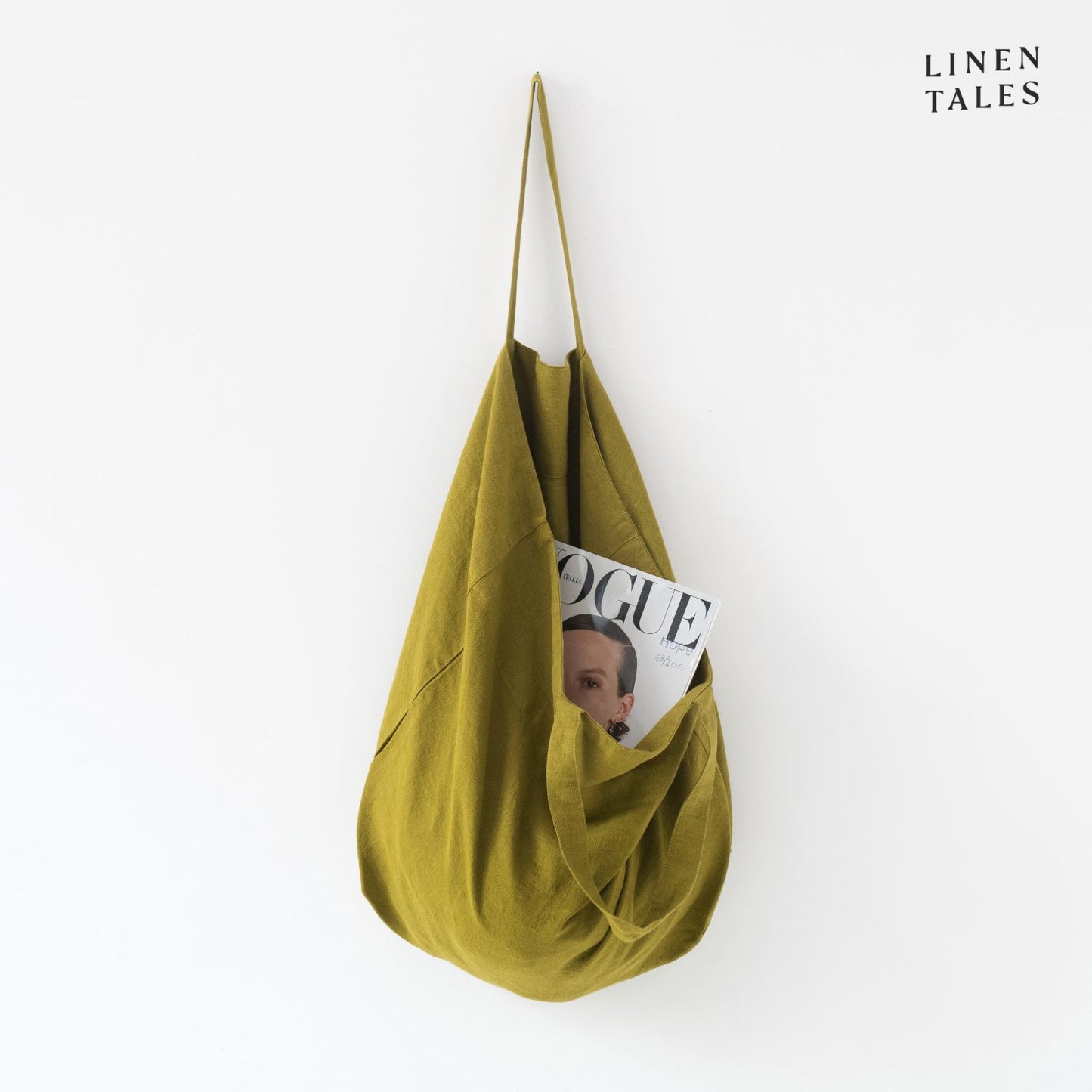 Moss Green Linen Farmers Market Bag