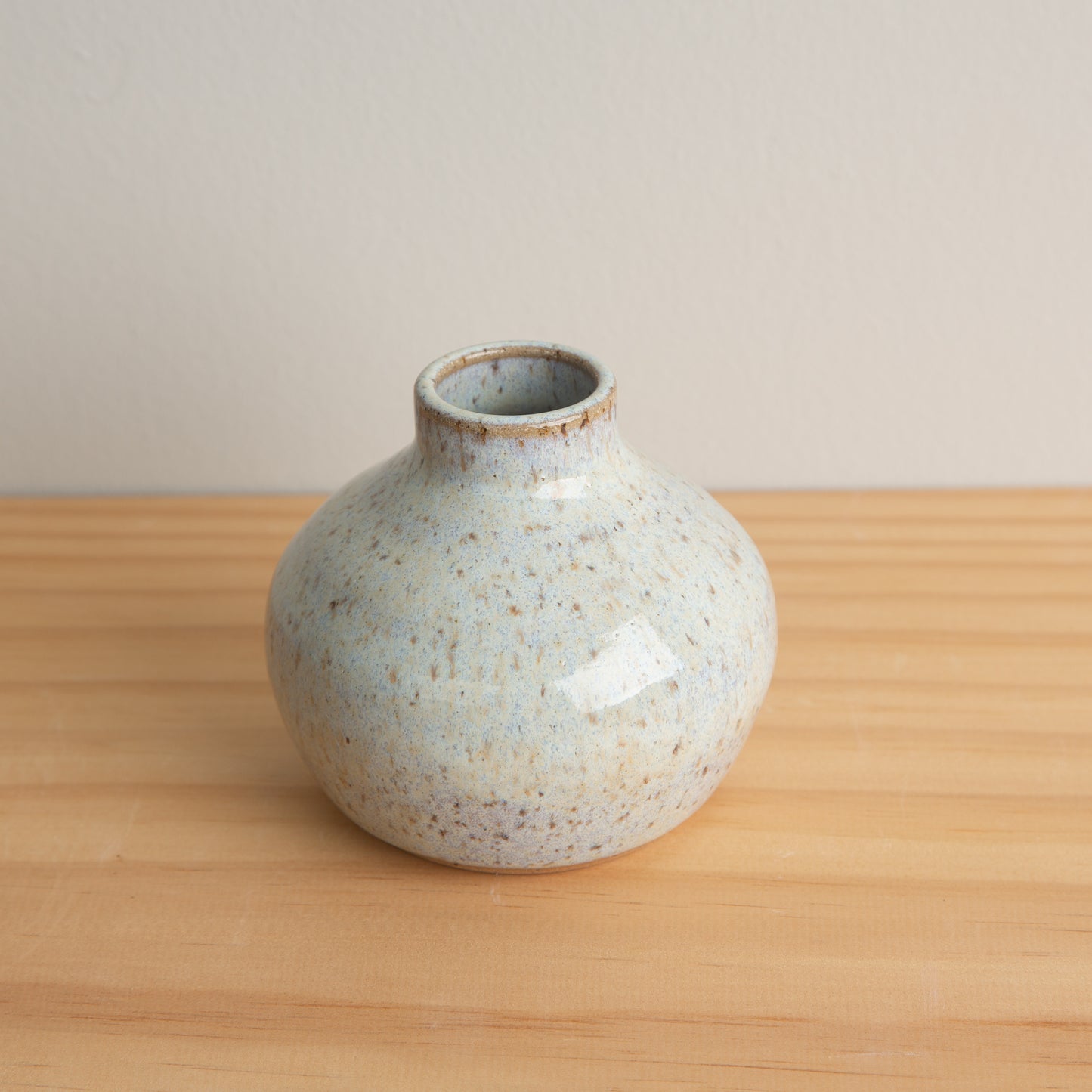 Handmade Ceramic Bud Vase Round in Opal
