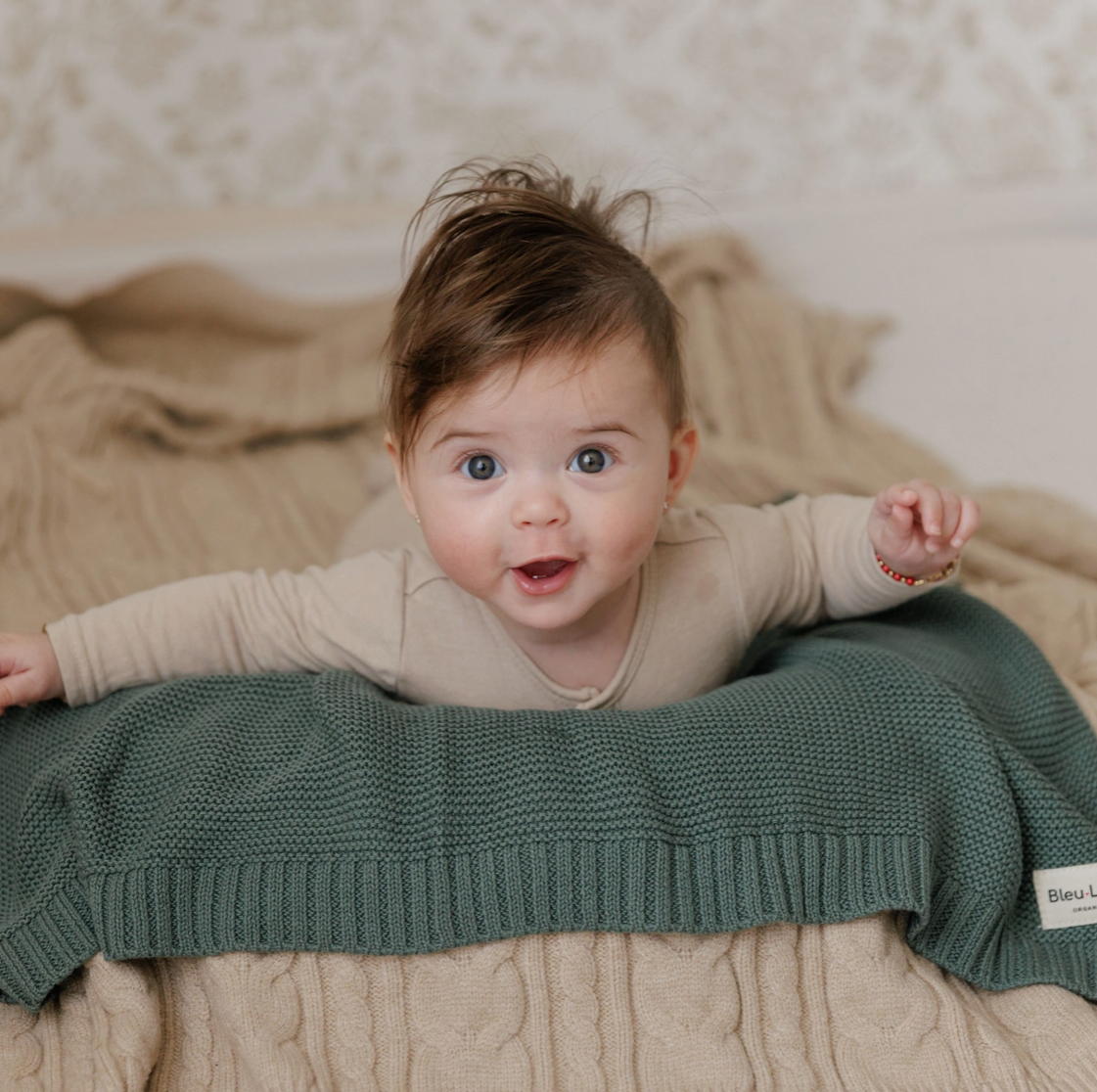 Hunter Green 100% Organic Luxury Cotton Baby Blanket