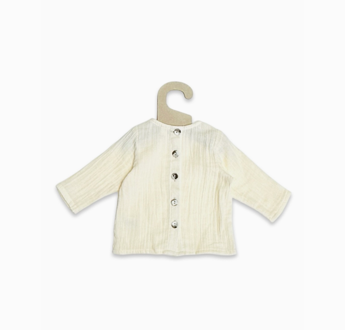 Organic Corduroy Baby Overall Set in Mustard Yellow with Muslin Shirt