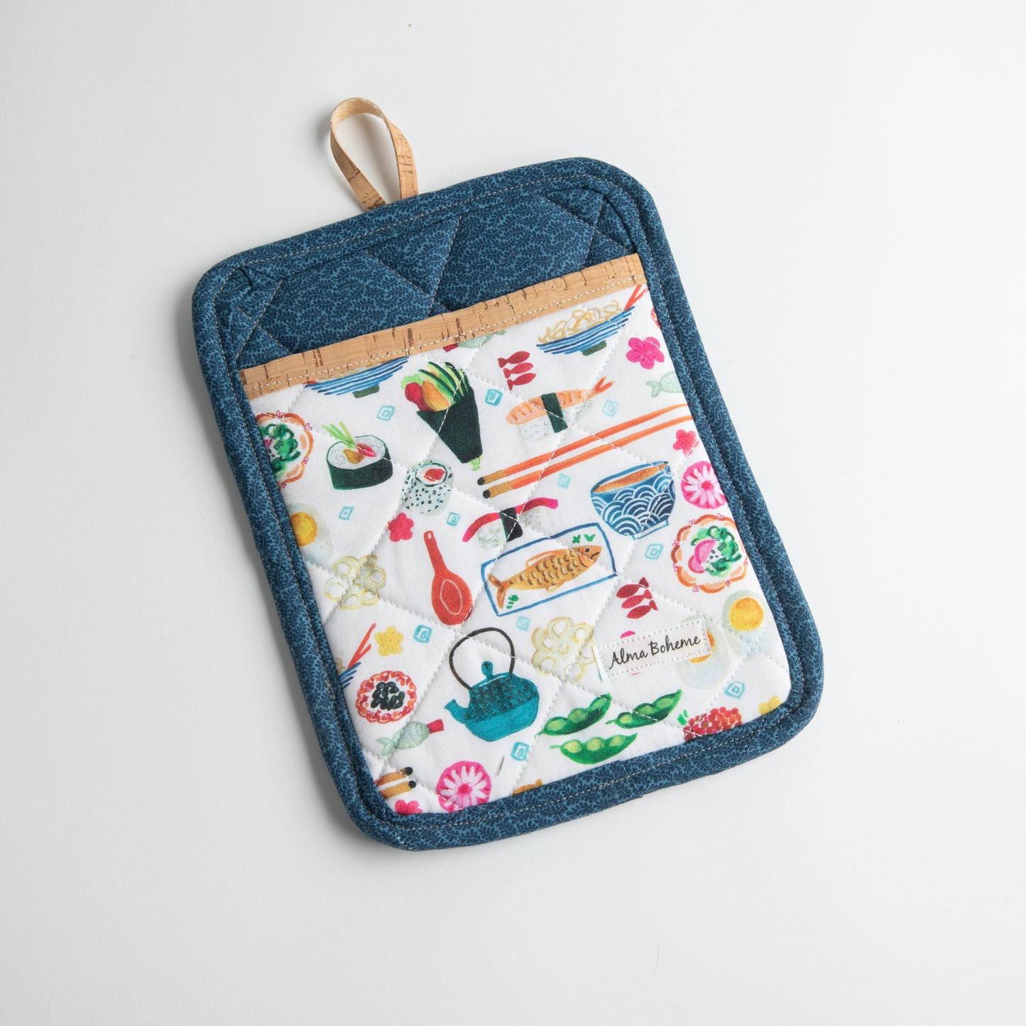 Alma Boheme Handmade Cork & Cotton Potholder with Pocket