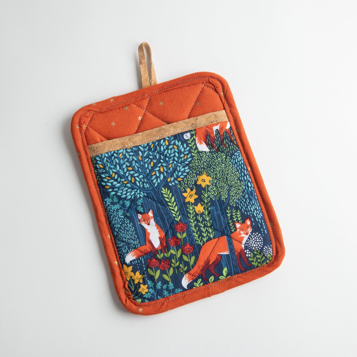 Alma Boheme Handmade Cork & Cotton Potholder with Pocket