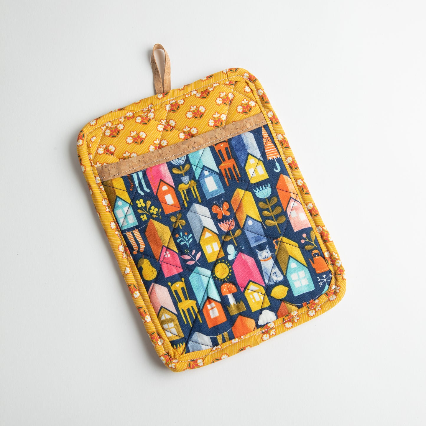 Alma Boheme Handmade Cork & Cotton Potholder with Pocket