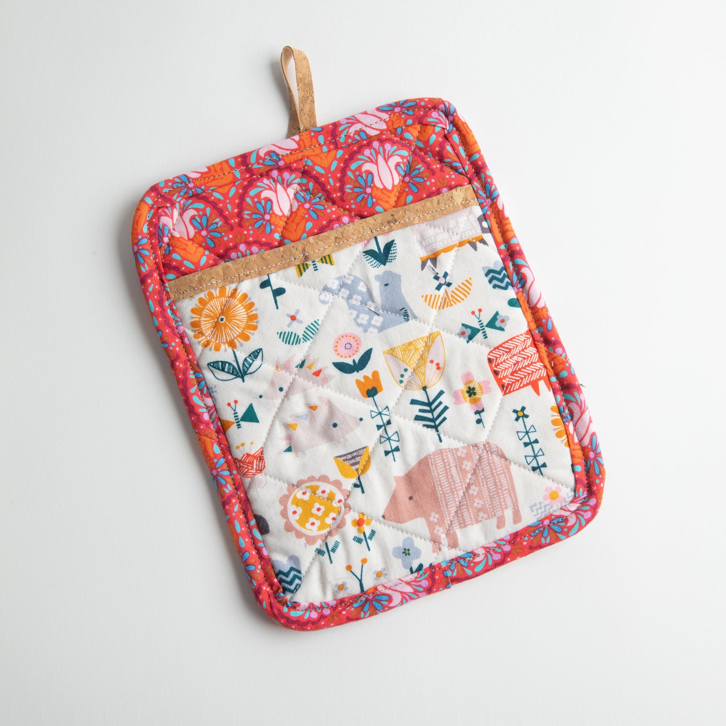 Alma Boheme Handmade Cork & Cotton Potholder with Pocket