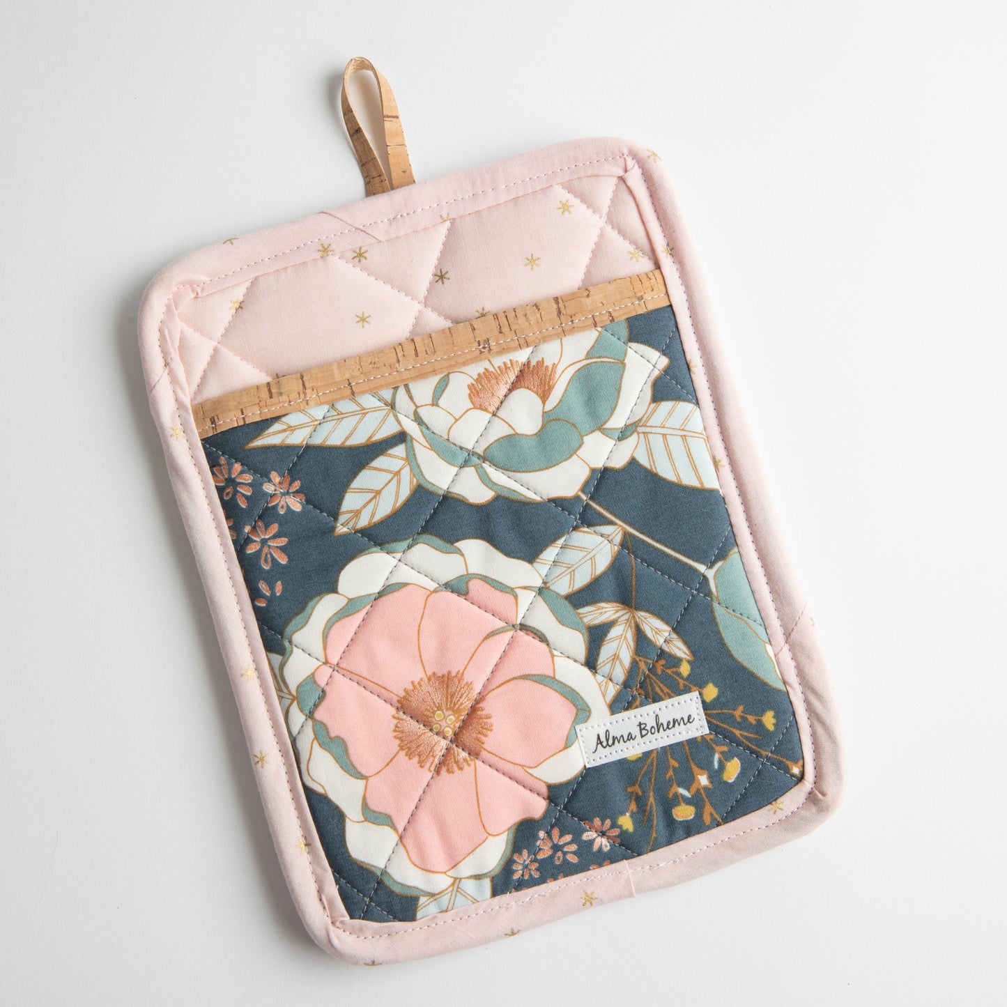 Alma Boheme Handmade Cork & Cotton Potholder with Pocket