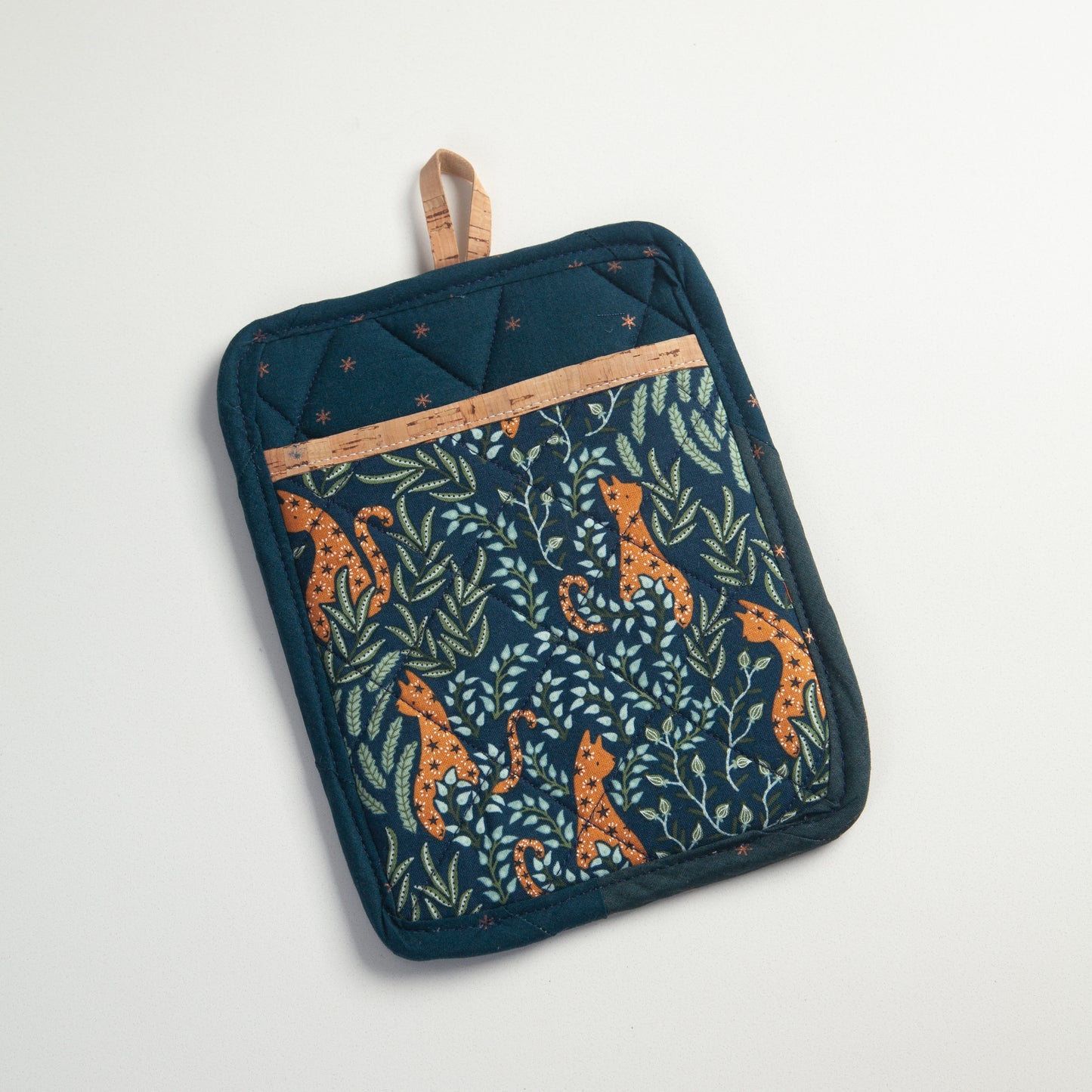 Alma Boheme Handmade Cork & Cotton Potholder with Pocket