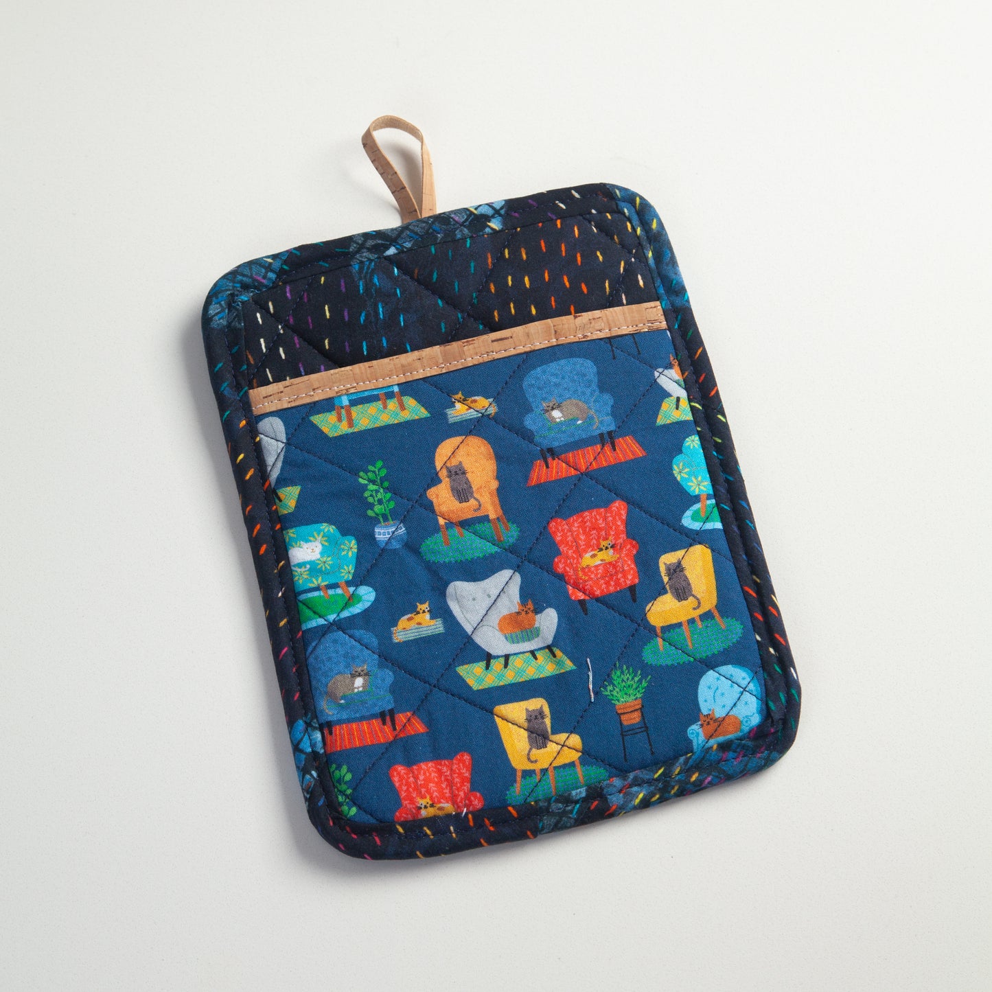 Alma Boheme Handmade Cork & Cotton Potholder with Pocket
