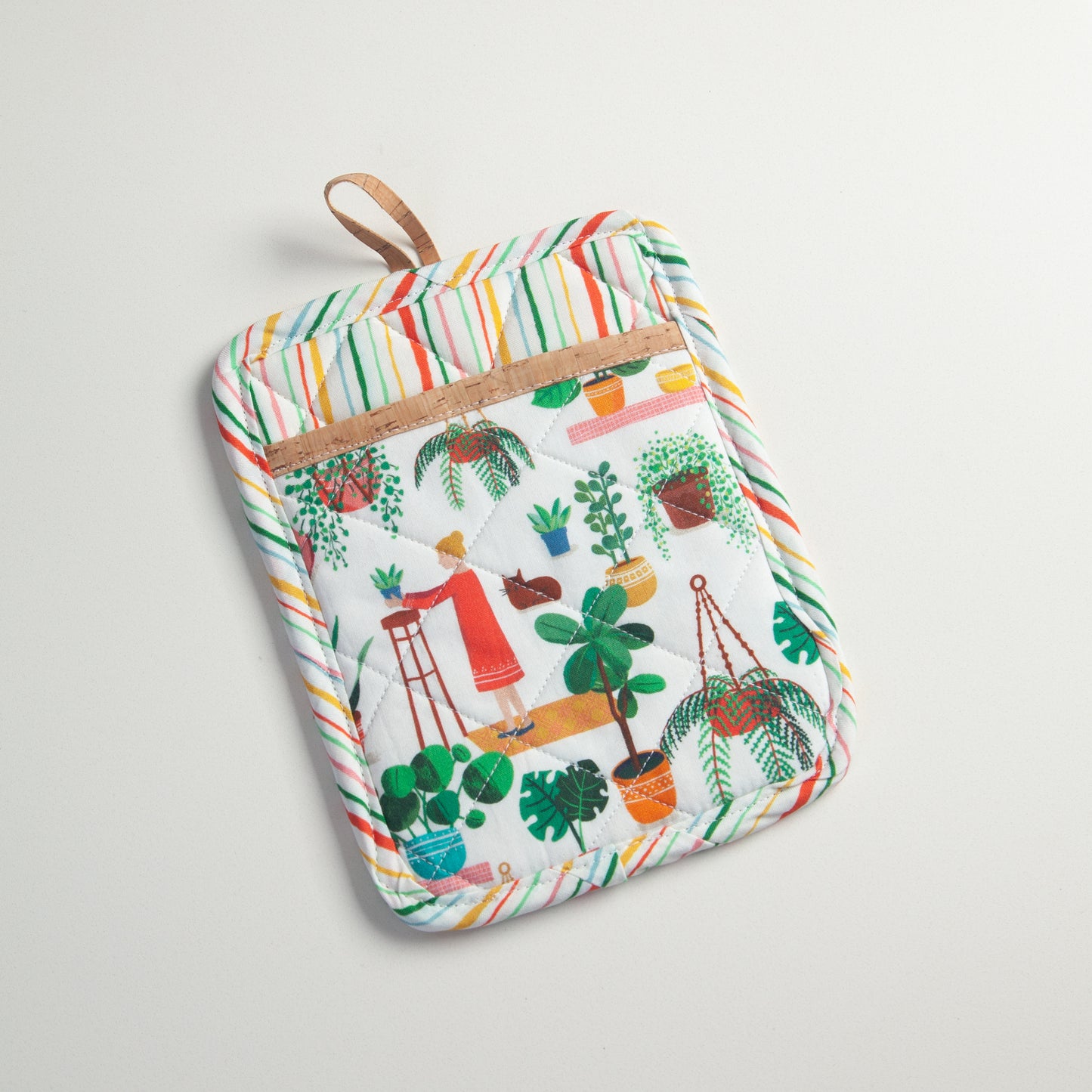 Alma Boheme Handmade Cork & Cotton Potholder with Pocket