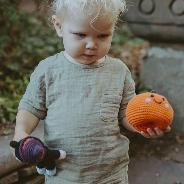 Handmade Orange Pumpkin Rattle โ A Fall Favorite!