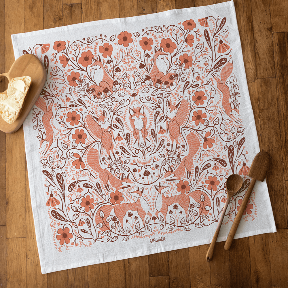 Limited Offer - Forest Foxes Tea Towel