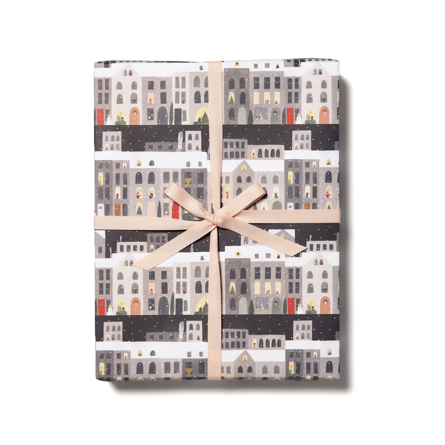 City Snow holiday wrapping paper: Rolls of 3 sheets