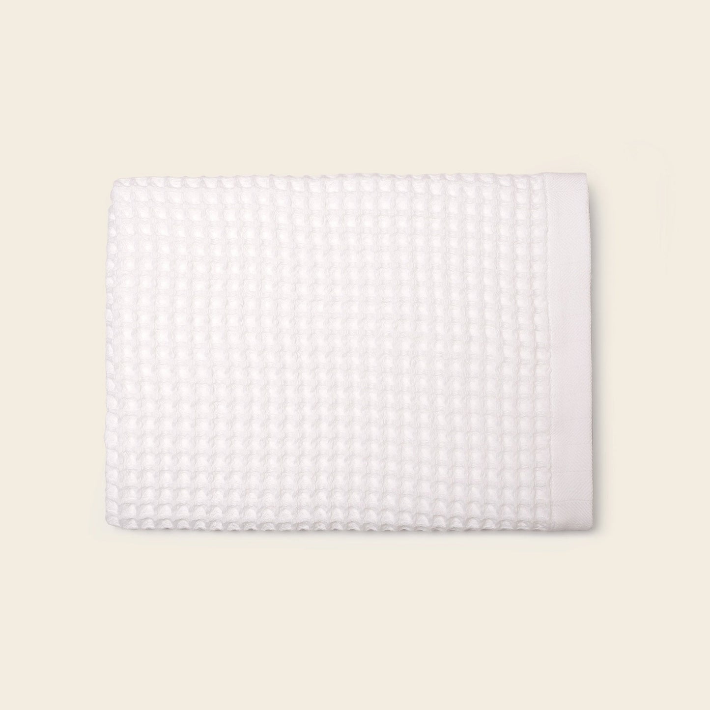 Organic Weightless Waffle Bath Towel in White