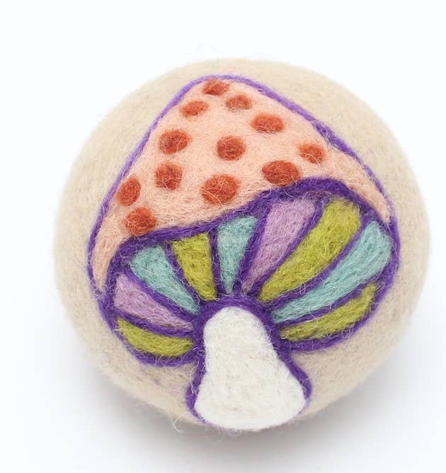 Mushrooms: Eco Wool Dryer Balls Fair-Trade: Two Mushrooms