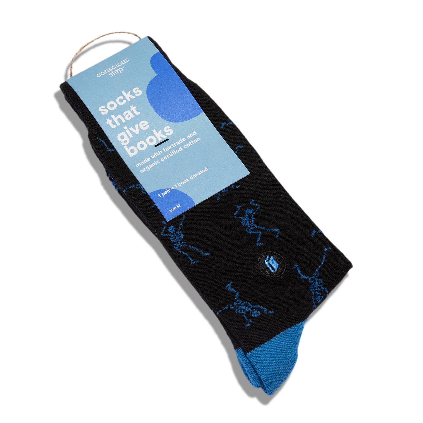 Socks that Give Books  (Black Skeletons): Medium