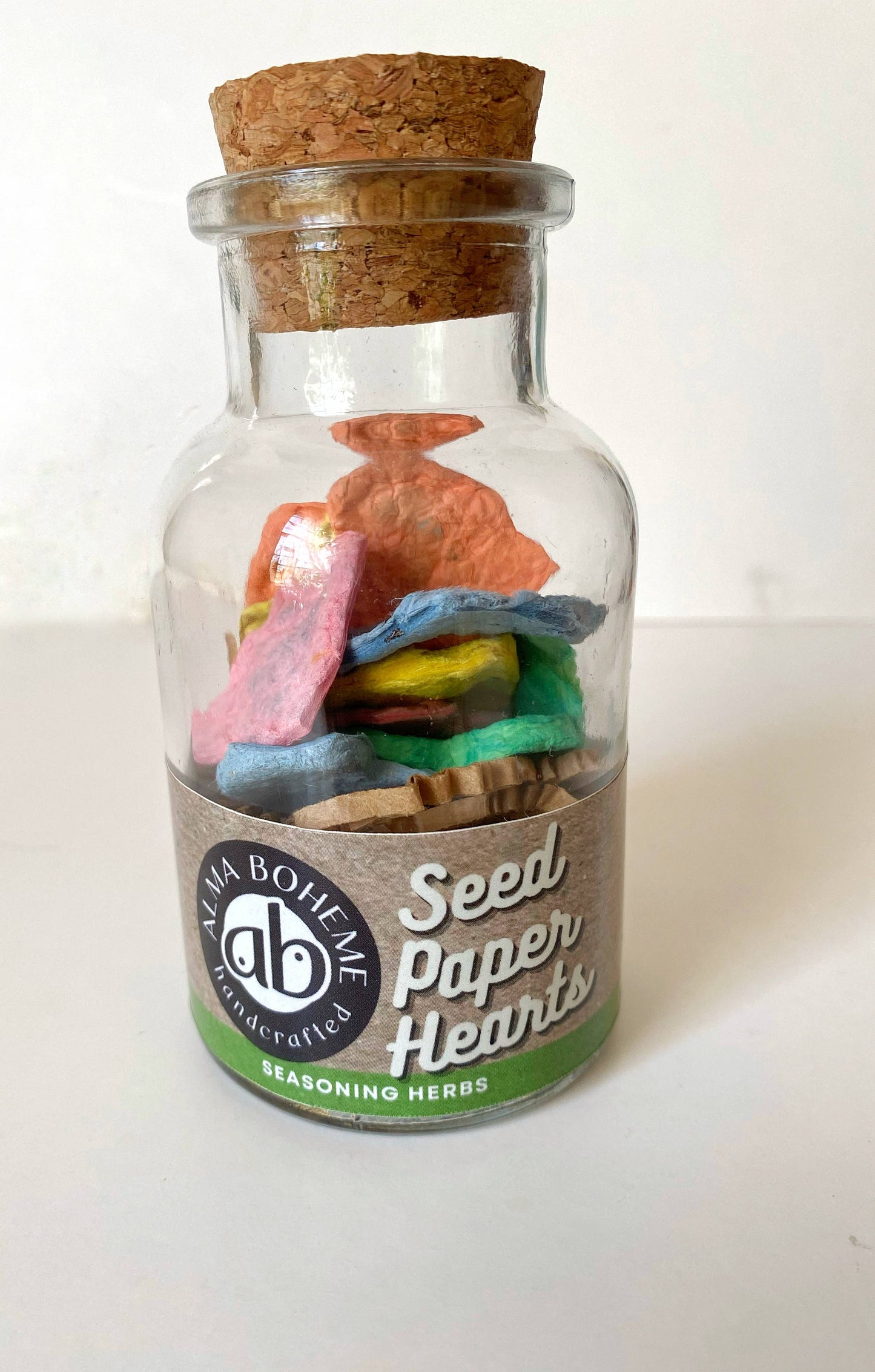 Seasoning Herbs Seed Paper Heart Jars set of 10 hearts