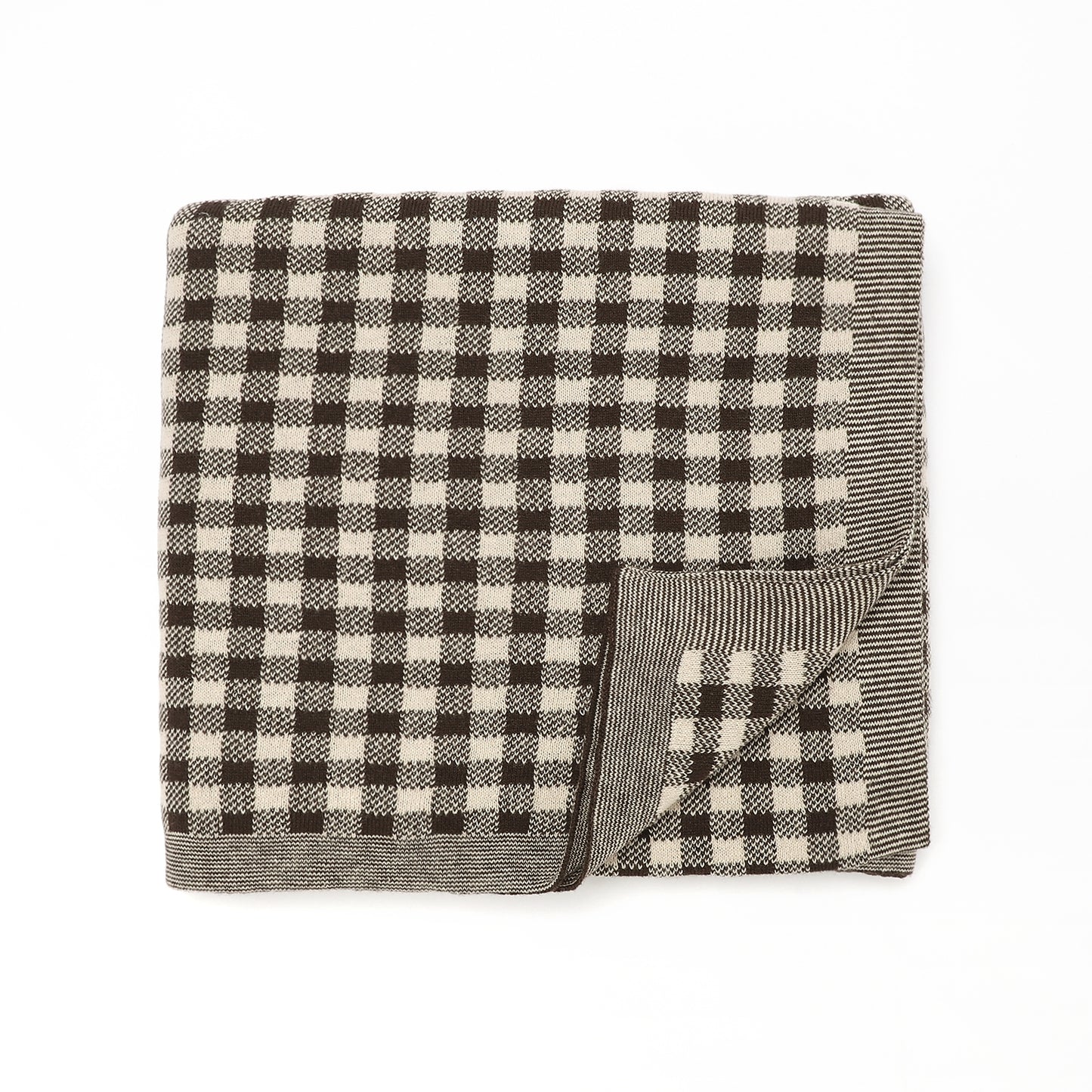 Plaid Mocha 100% Luxury Cotton Baby Blanket