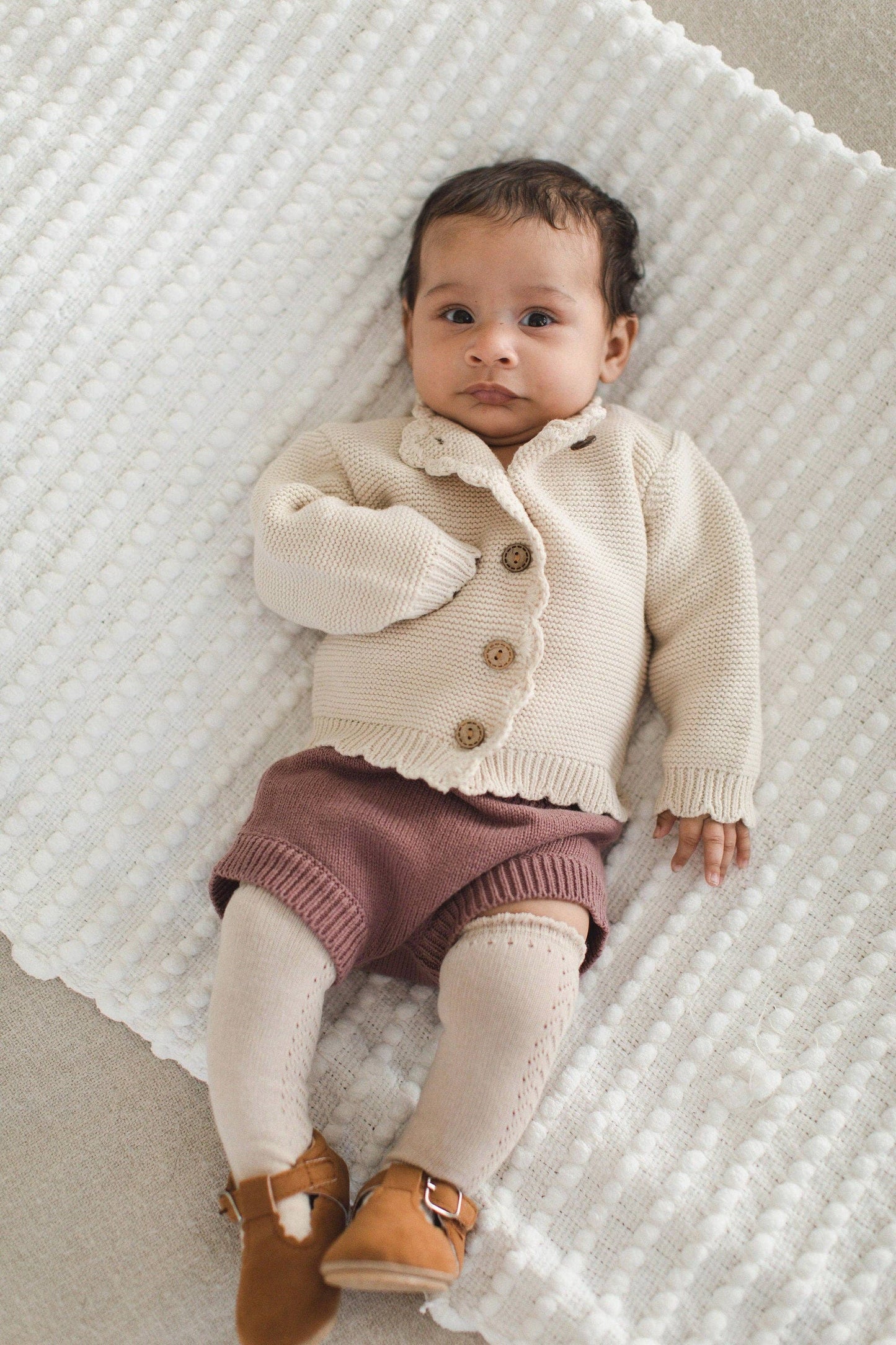Sophia Dressy Cardigan: Light oat / 2T