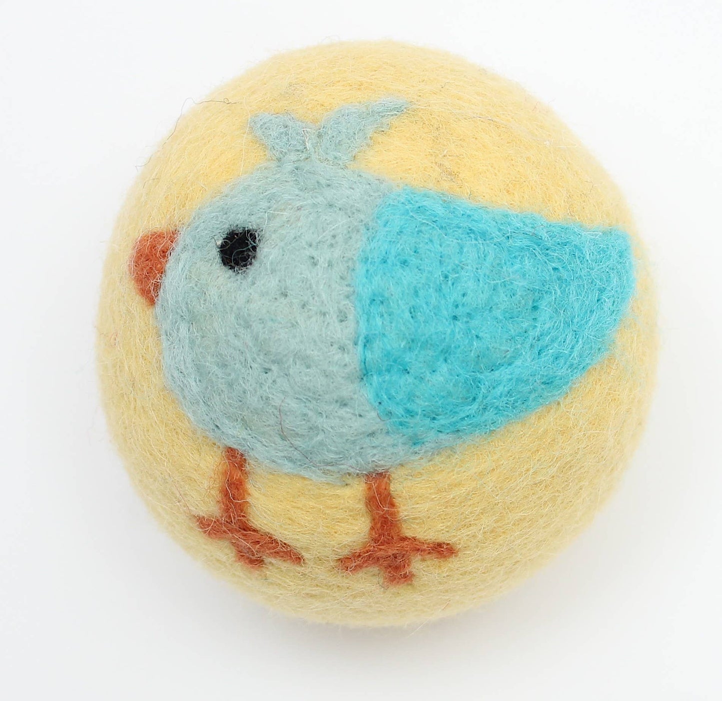 Birds: Eco Wool Dryer Balls Fair Trade: White Bird (Blue Ball)
