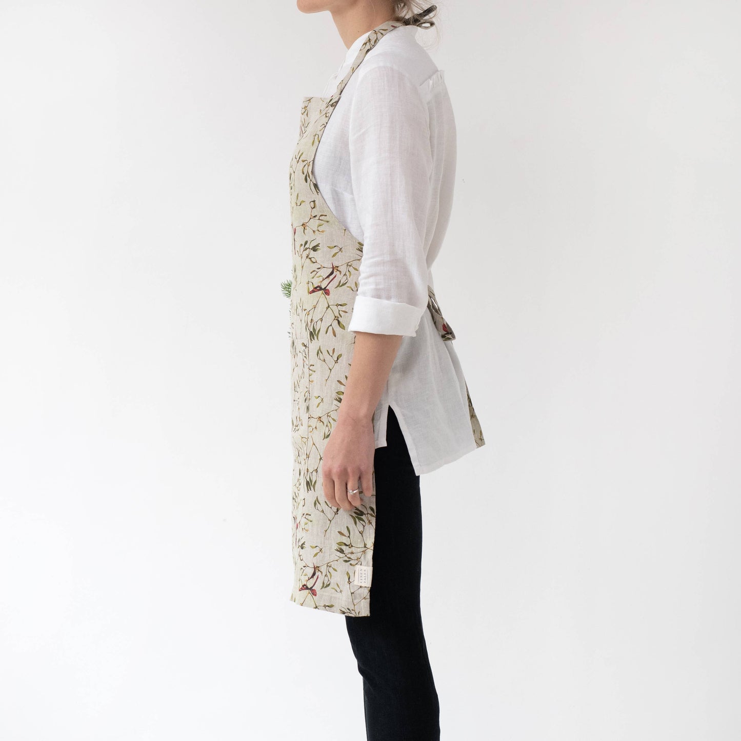 Mistletoe on Natural Linen Daily Apron