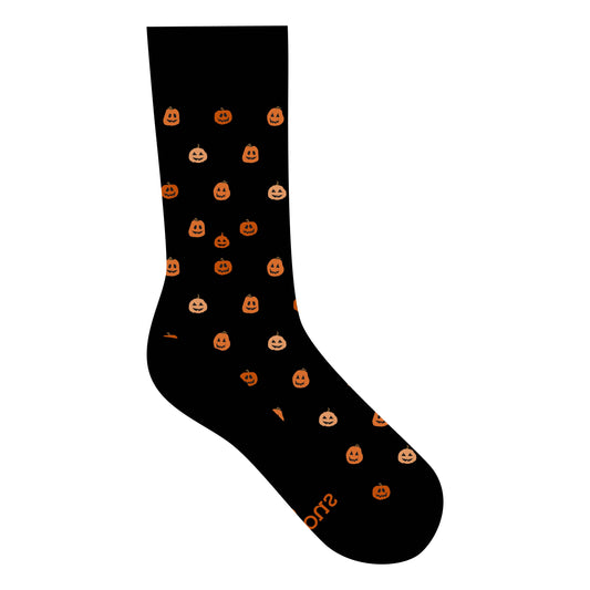 Socks that Support Mental Health (Black Jack-O'-Lanterns): Medium