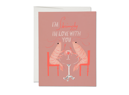 Shrimply Love Recycled Greeting Card