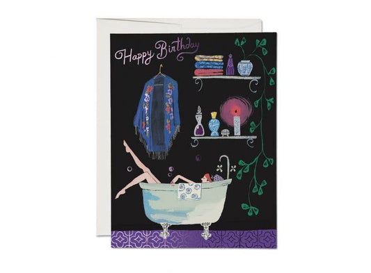 Bathtub Bubbles Birthday Recycled Greeting Card