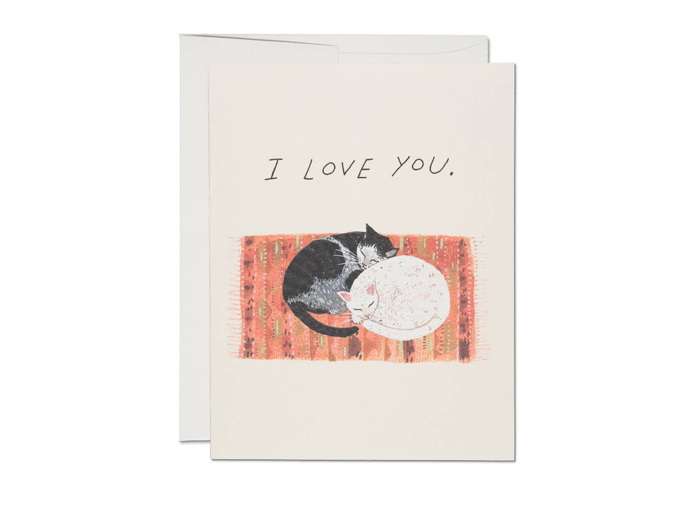 Cat Cuddle Recycled Greeting Card