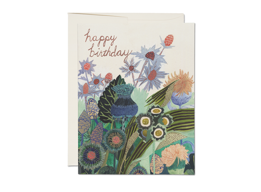 Thistle Birthday Recycled Greeting Card