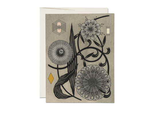 Floral Geometry everyday greeting card: Singles