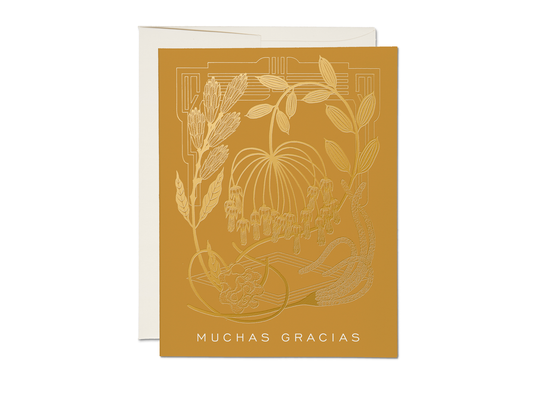 Mustard thank you greeting card: Singles