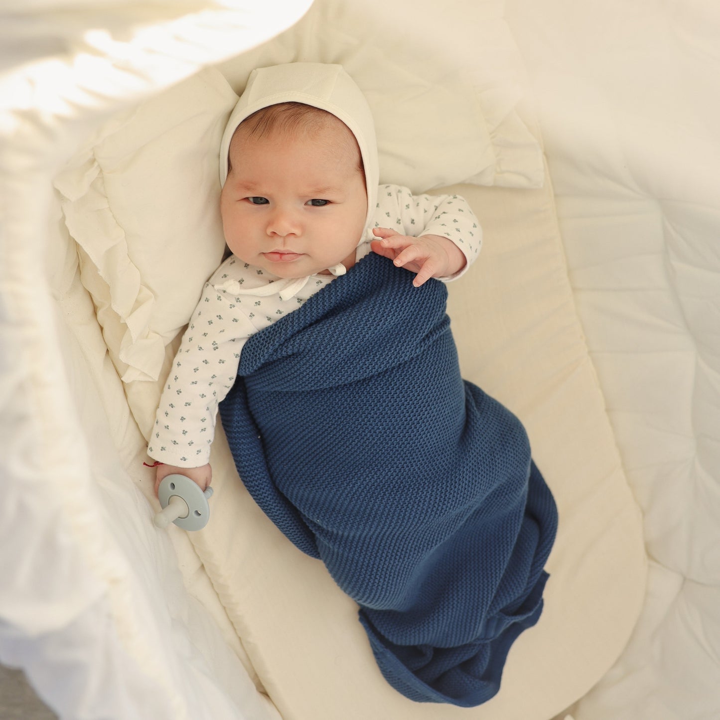 Cobalt 100% Organic Luxury Cotton Baby Blanket