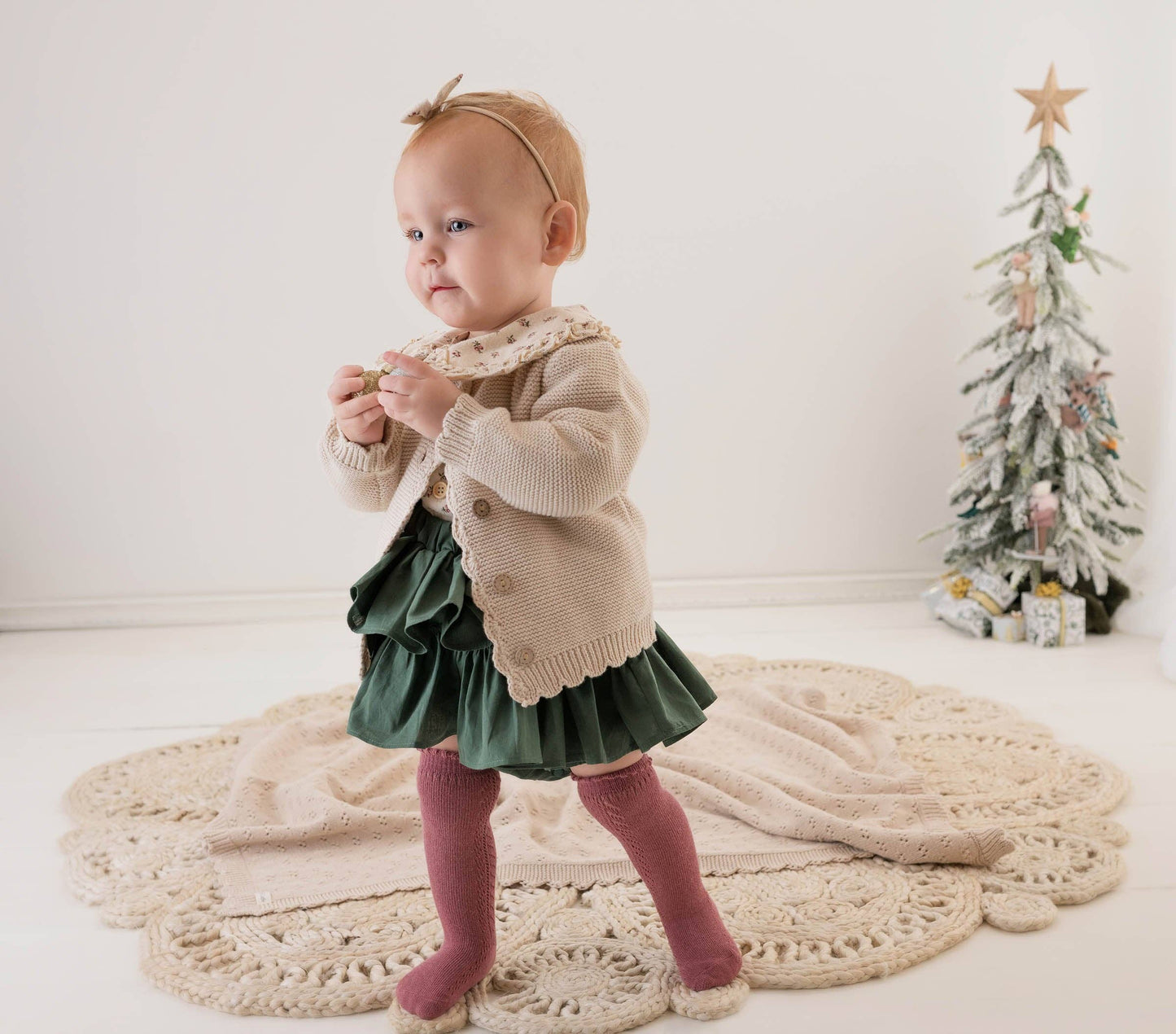 Sophia Dressy Cardigan: Light oat / 2T