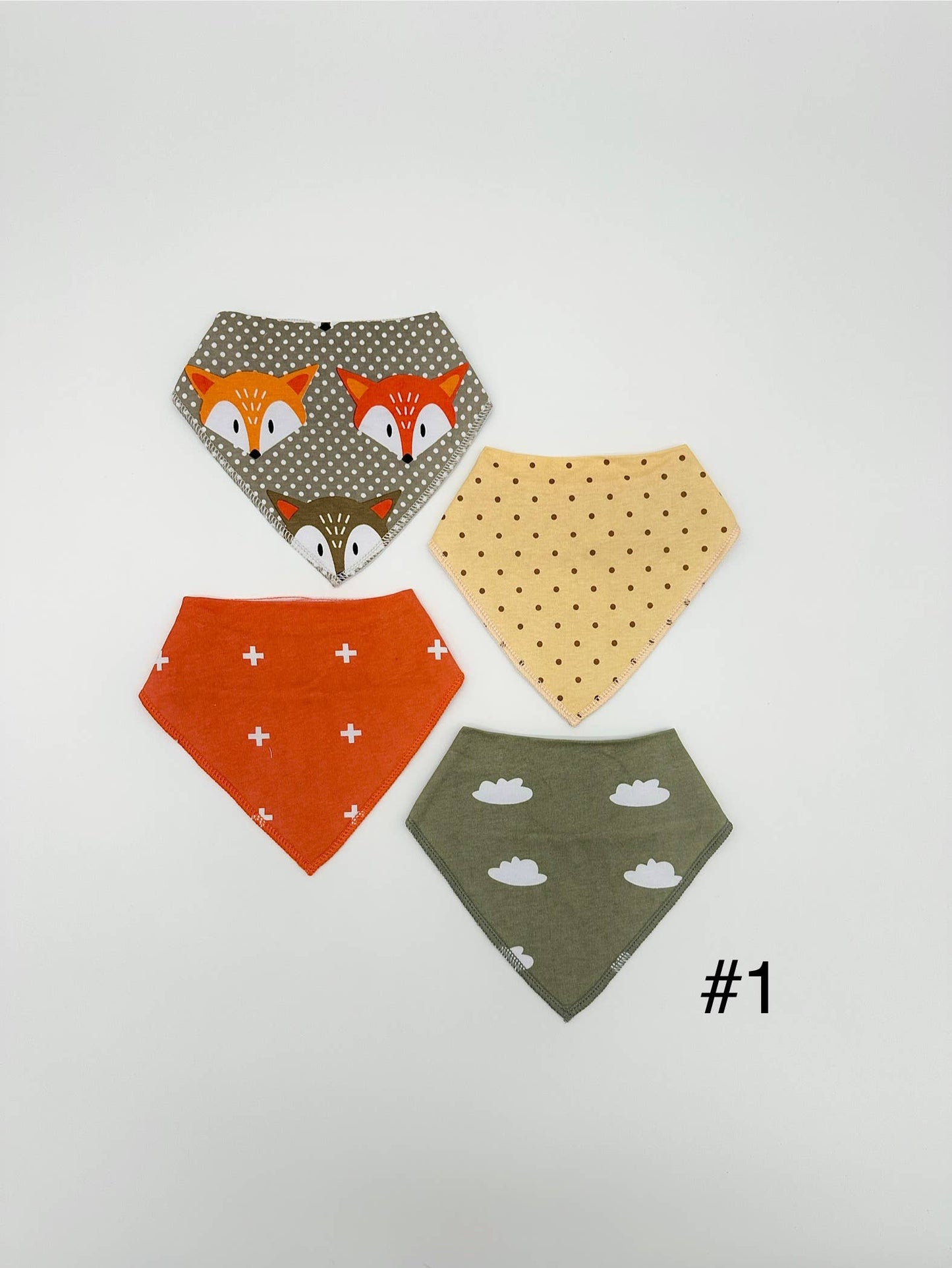 Organic Cotton Baby Bibs – 4-Pack Bundle: #1